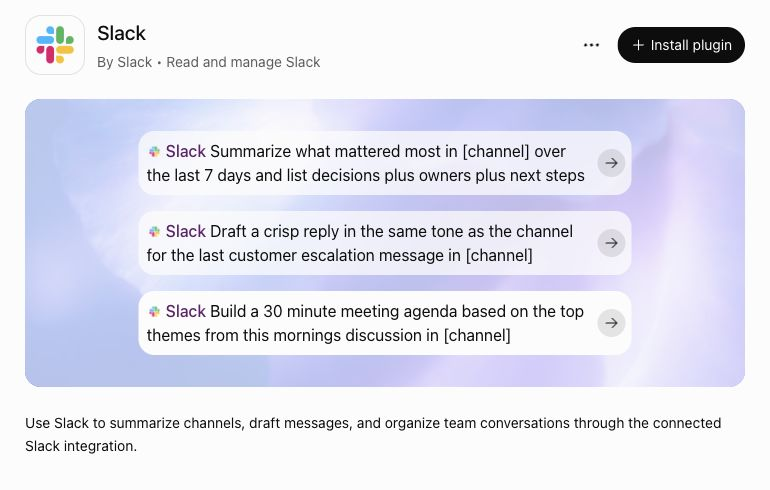 ChatGPT Work connector screen from the presentation