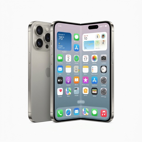 Input: product photo of a foldable iPhone